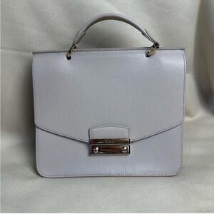 Furla Saffiano Grey Leather Julia Top Handle/Crossbody Mini Bag